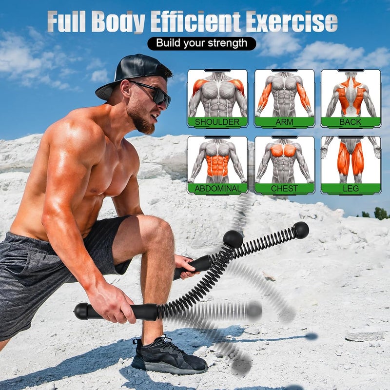 TRELC Upgrade Weighted Ropeless Battle Ropes, 2PCS Cordless Battle Rope for Home Gym, HIIT, Strength, Quiet Portable Training Rope, Workout Ropes Versatile Fitness Equipment for Men Women - Image 2